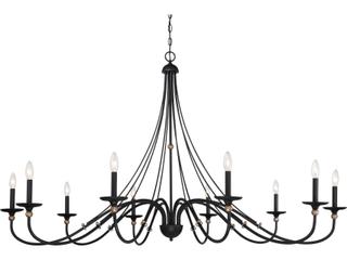 10-Light Westchester County Chandelier in Sand Coal and Skyline Gold Leaf