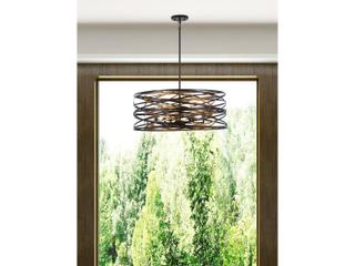 Minka Lavery Vortic Flow 6-Light Dark Bronze Mosaic Gold Candelabra Chandelier