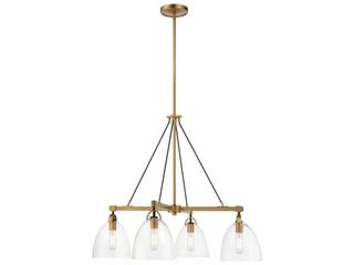 Minka Lavery Sommersby 4-Light Legacy Brass Matte Coal Dome Chandelier