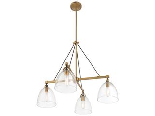 Minka Lavery Sommersby 4-Light Legacy Brass Matte Coal Dome Chandelier