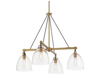 Minka Lavery Sommersby 4-Light Legacy Brass Matte Coal Dome Chandelier