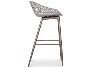 Moe's Home Outdoor Grey Recycled Plastic Steel Counter Stool - Set of Two