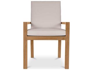 Moe's Home Outdoor Mateo White Teak Cushion Dining Chair