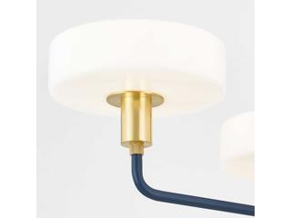 Mitzi Aston 3-Light Aged Brass Slate Blue Candelabra Chandelier