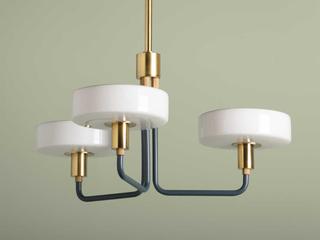 Mitzi Aston 3-Light Aged Brass Slate Blue Candelabra Chandelier
