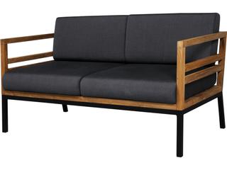 MamaGreen Zudu Aluminum Steel Teak Cushion Patio Loveseat