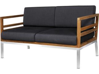 MamaGreen Zudu Aluminum Steel Teak Cushion Patio Loveseat