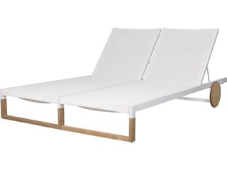 MamaGreen Ekka Teak Sling Double Outdoor Chaise Lounge