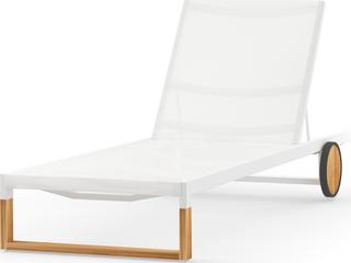 MamaGreen Ekka Teak Sling Patio Chaise Lounge