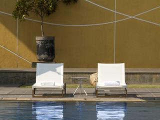 MamaGreen Ekka Teak Sling Patio Chaise Lounge