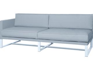 MamaGreen Mono Aluminum Cushion Modular Right Arm Patio Loveseat