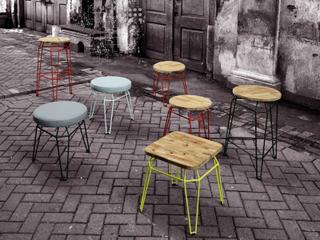 MamaGreen Match Aluminum Teak Round Outdoor Counter Stool