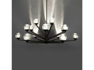 Modern Forms Double Bubble 15-Light Black Glass LED Globe Tiered Chandelier