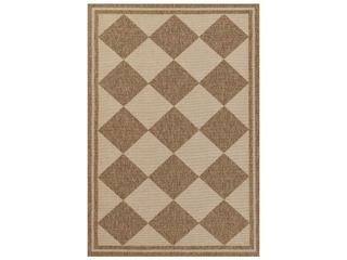 Saybrook Geometric Indoor Outdoor Runner Area Rug in Natural