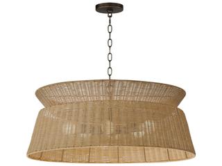 Maxim Lighting Tahiti 6-Light Dark Bronze Drum Round Chandelier