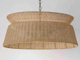 Maxim Lighting Tahiti 6-Light Dark Bronze Drum Round Chandelier
