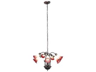Meyda Pond Lily 7-Light Mahogany Bronze Bell Chandelier