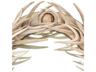 Meyda Antlers Beige Oval Wall Mirror