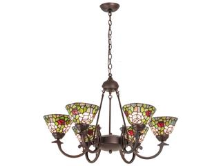 Meyda Tiffany Rosebush 6-Light Blue Glass Bowl Chandelier