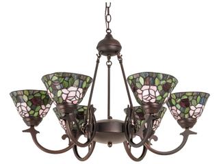 Meyda Tiffany Rosebush 6-Light Blue Glass Bowl Chandelier