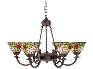 Meyda Tiffany Rosebush 6-Light Blue Glass Bowl Chandelier