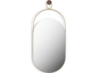 Nomon Espejo Walnut Gold Oval Wall Mirror