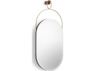 Nomon Espejo Walnut Gold Oval Wall Mirror