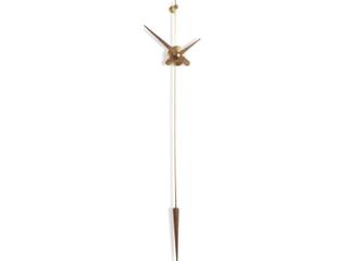 Nomon Punto Y Coma Polished Brass Walnut Wall Clock