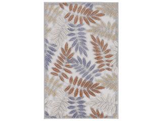 Aloha ALH18 Blue Mocha Floral Indoor Outdoor Area Rug
