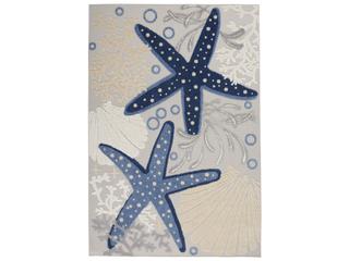 Aloha Graphic Indoor Outdoor Area Rug in Blue Grey