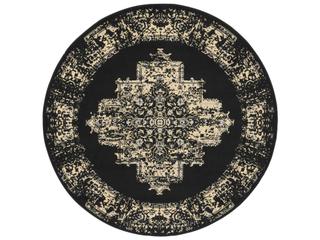 Grafix 5'3" Round Black Persian Medallion Area Rug
