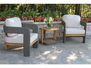 Outdoor Interiors Estate Wood Conversation Patio Lounge Set