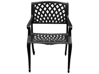 Oakland Living Modern Aluminum 42'' Black Round Outdoor Dining Set with Four Chairs