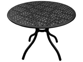 Oakland Living Modern Aluminum 42'' Black Round Outdoor Patio Dining Set with Four Chairs