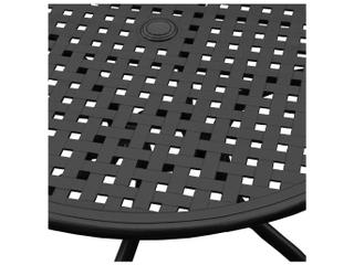 Oakland Living Modern Aluminum 42'' Black Round Outdoor Patio Dining Set with Four Chairs