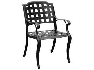 Oakland Living Modern Aluminum 42'' Black Round Outdoor Patio Dining Set with Four Chairs