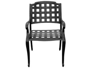 Oakland Living Modern Aluminum 42'' Black Round Outdoor Patio Dining Set with Four Chairs