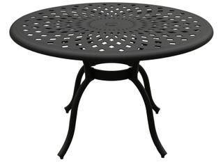 Oakland Living Modern Aluminum 48'' Black Round Outdoor Patio Dining Set with Four Chairs