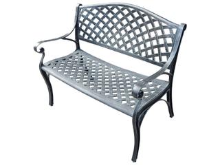 Oakland Living Aluminum Modern Grey Bench Outdoor Loveseat