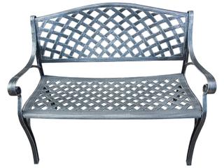 Oakland Living Aluminum Modern Grey Bench Outdoor Loveseat