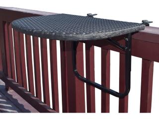 Oakland Living Black Wicker Patio Counter Table with Adjustable Clamps