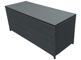 Oakland Living Black Wicker Storage Box Trunk Bin