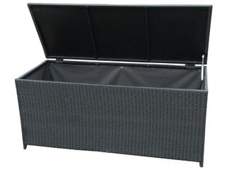 Oakland Living Black Wicker Storage Box Trunk Bin