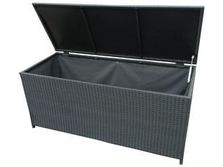 Oakland Living Black Wicker Storage Box Trunk Bin