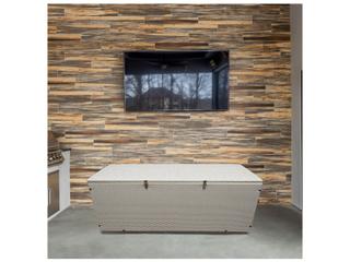 Oakland Living White Indoor and Balcony Deck Porch Pool 113 Gallon Wicker Storage Box Trunk Bin with Frame