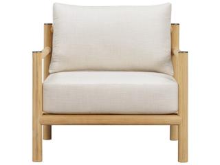 Oliver Home Outdoor Vin Teak Cushion Lounge Chair