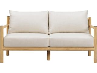 Oliver Home Outdoor Vin Teak Cushion Loveseat