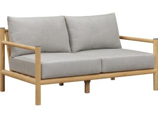 Oliver Home Outdoor Vin Teak Cushion Loveseat