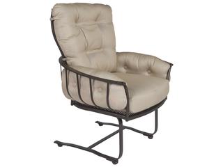 Monterra Wrought Iron Mini Spring Base Patio Dining Arm Chair