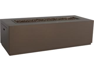 OW Lee Casual Fireside Forma Cast Aluminum Rectangular Occasional Height Patio Fire Pit Table